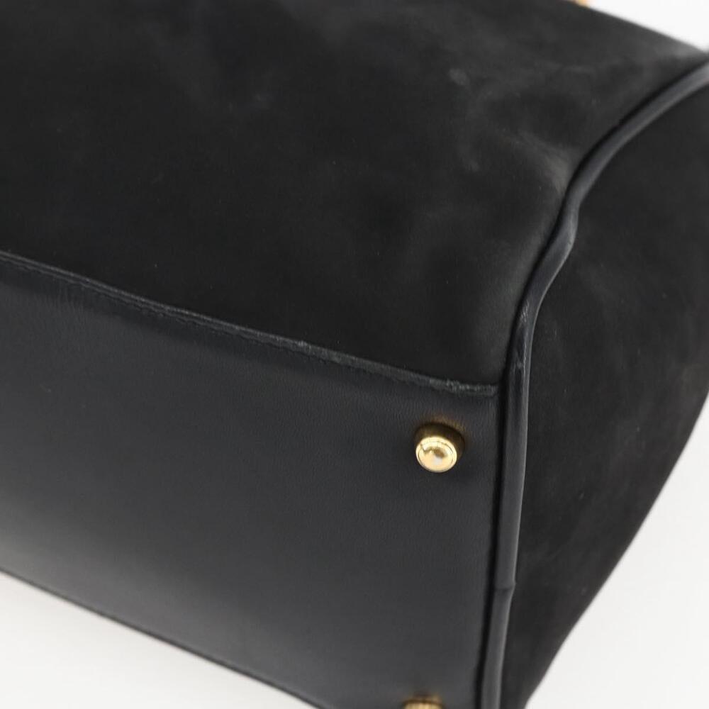 GUCCI Bamboo Hand Bag Suede 2way Black Gold 000 3444 0294 Auth 161026 - Picture 16 of 16